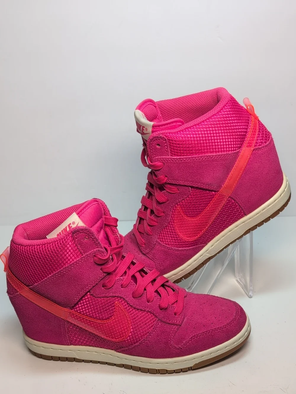 Nike Dunk Sky Hi hot pink hidden wedge sneakers womans size 7 EU 38